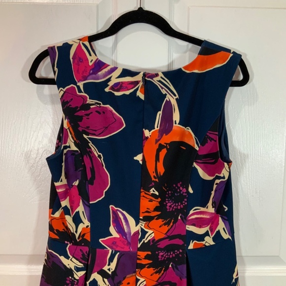 Trina Turk Fitzgerald Blue Floral Sleeveless High Low Dress Size 10 - Picture 6 of 9